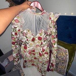 House of CB - ANTIQUE FLORAL PRINT MINI DRESS